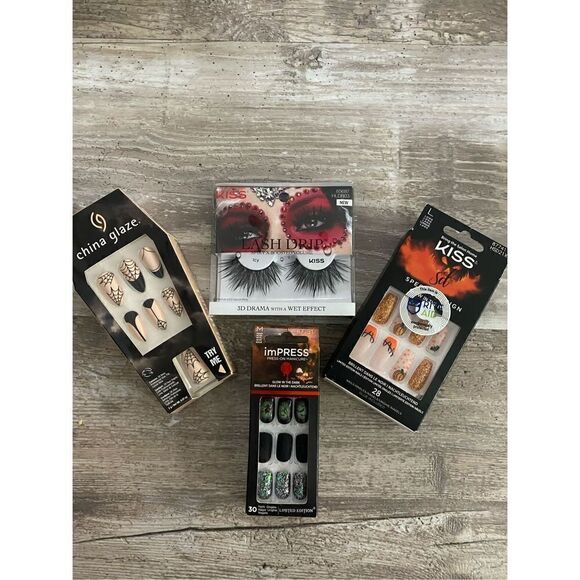 Kiss Other - China Glaze Nails & Kiss Lash Nails Beauty Bundle Lot 6